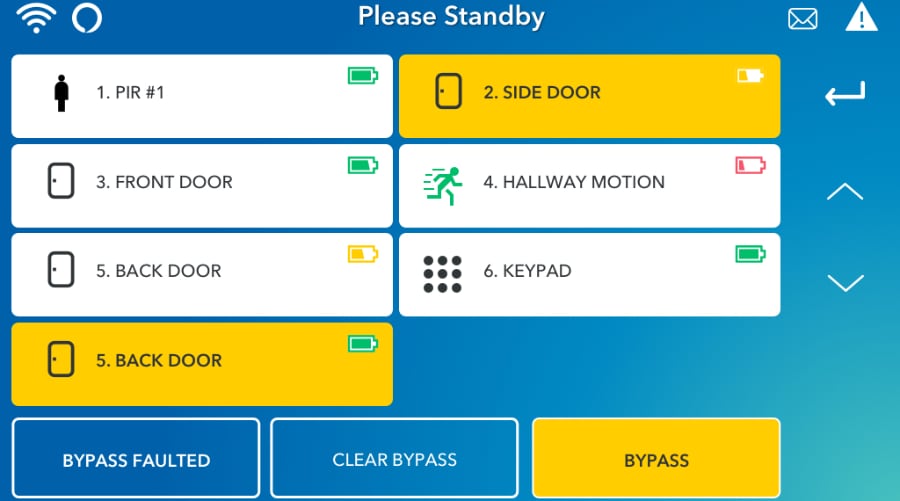 Albany security system command screen.